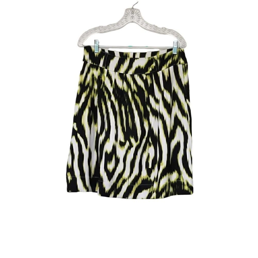 Women's Worthington Multicolor Green white & Black Pleated Skirt Size 6